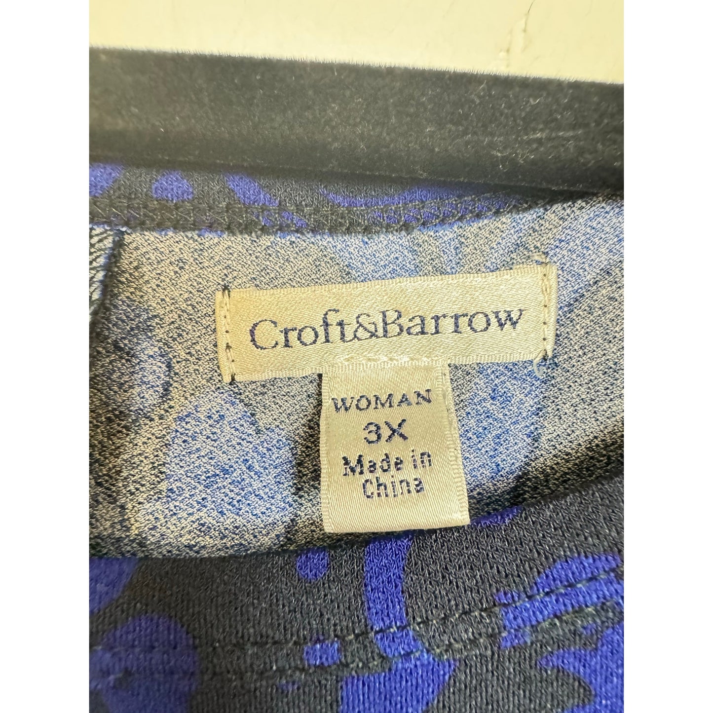 Croft & Barrow Blue Short Sleeve Blouse Women's 3X