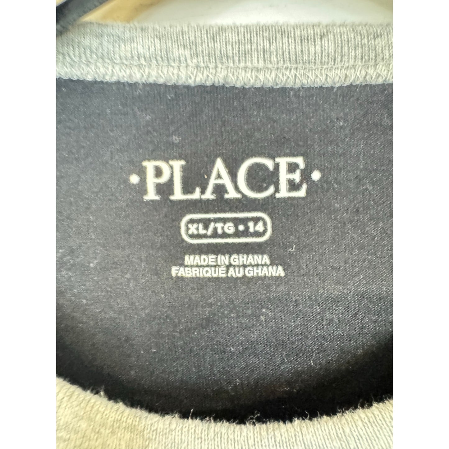 The Children's Place Black Gray Long Sleeve T-shirt Boy's Extra Large 14