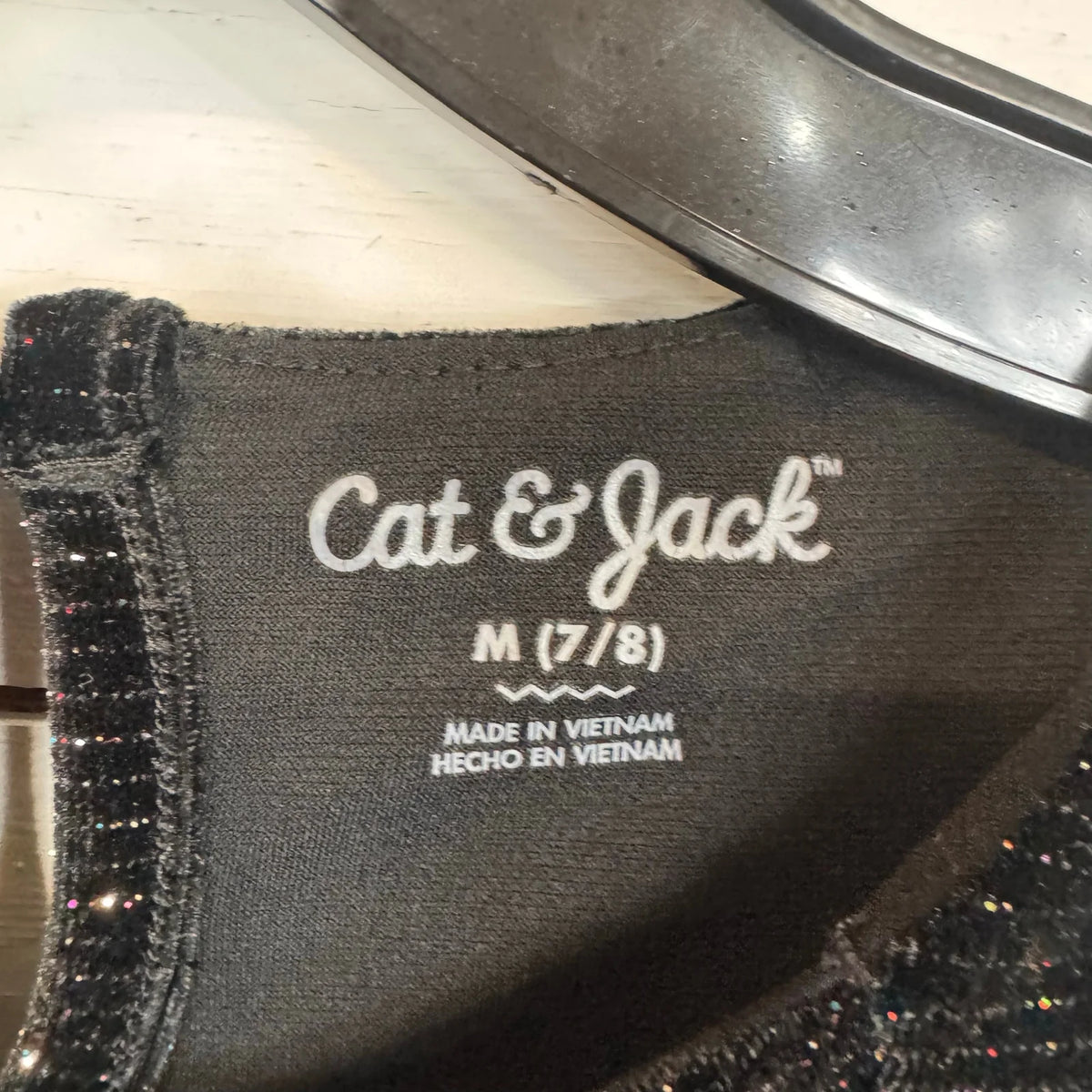 Cat & Jack Black Sleeveless Dress Girl's Size Medium (7/8) - Image 4