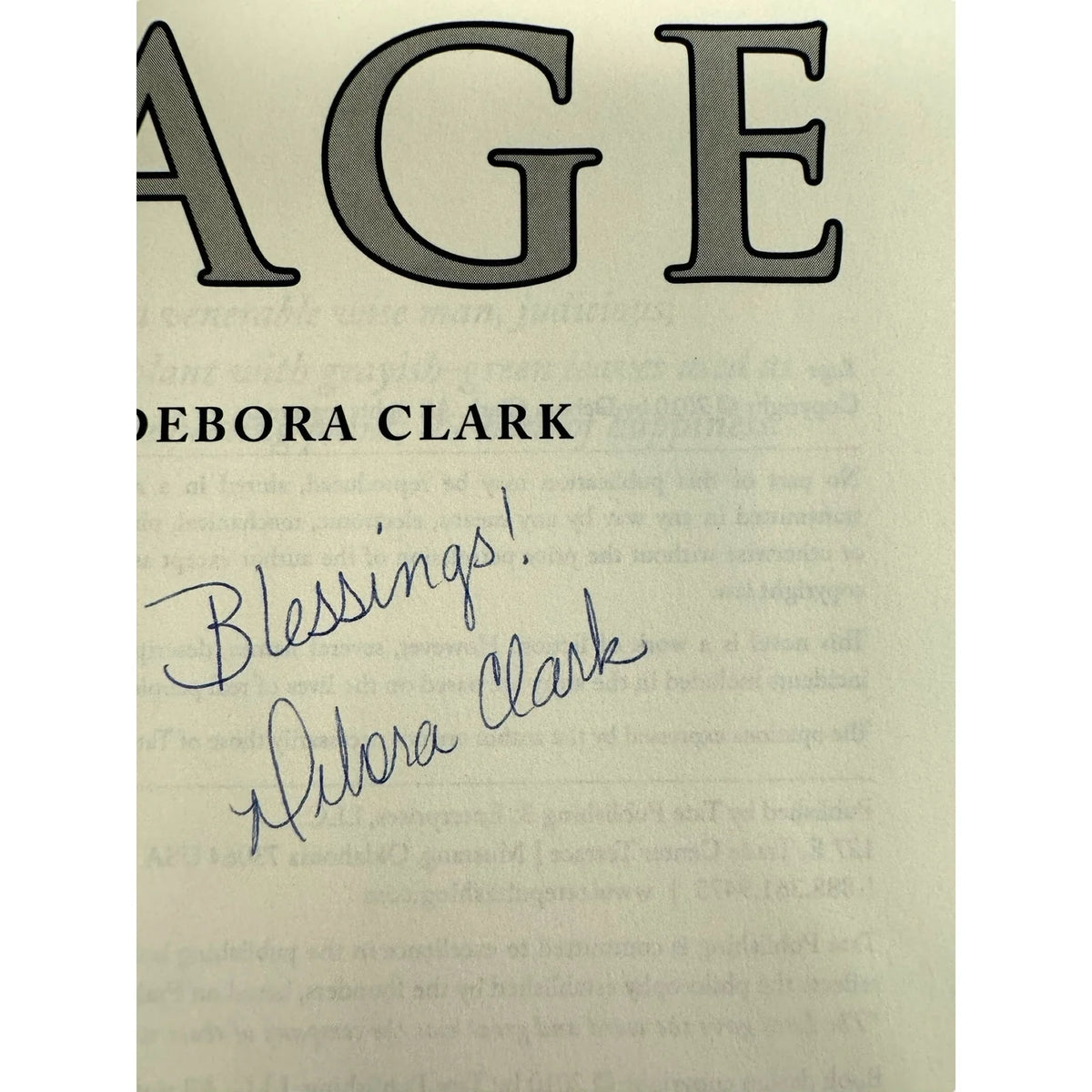 Sage by Debora Clark (Paperback) (Signed Copy) - Image 7