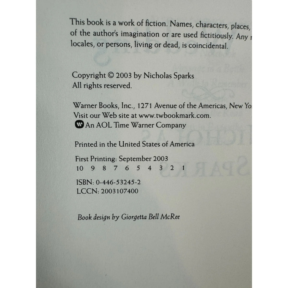 The Wedding by Nicholas Sparks (Hardcover) (First Printing) - Image 7