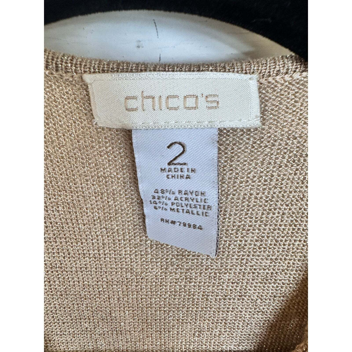 Chico's Long Sleeve Cardigan Women's Size 2 - L / Beige - Image 4