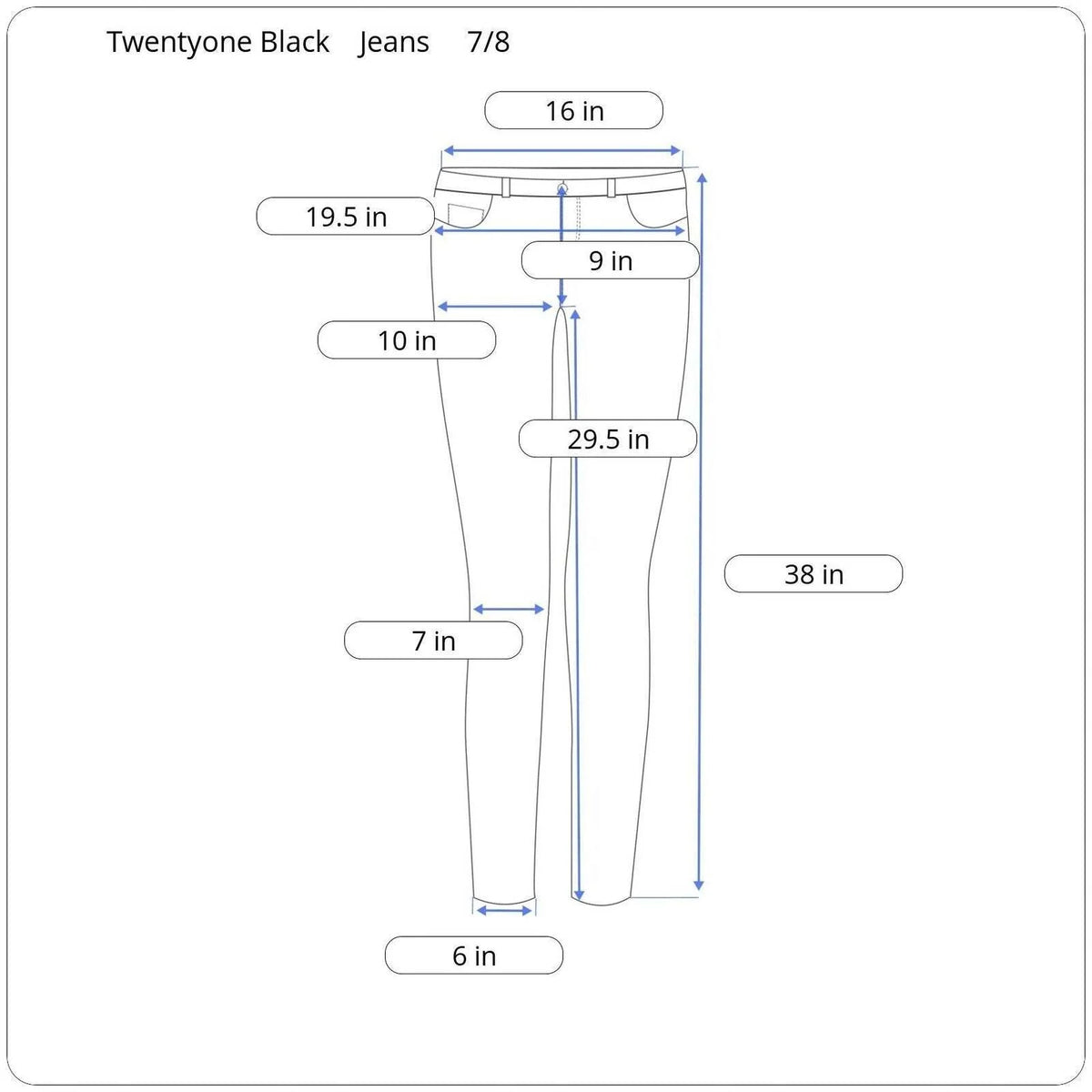 Twentyone Black Mid-Rise Skinny Flex Jeans Women Size 7/8 - 8 / Blue - Image 5