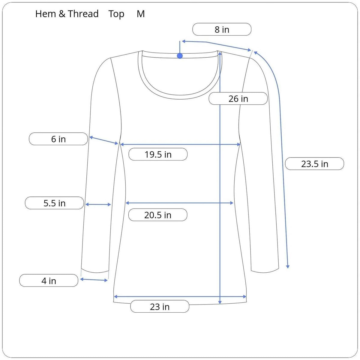 Hem & Thread Long Sleeve Button Up Shirt Women's Size Medium - Image 5