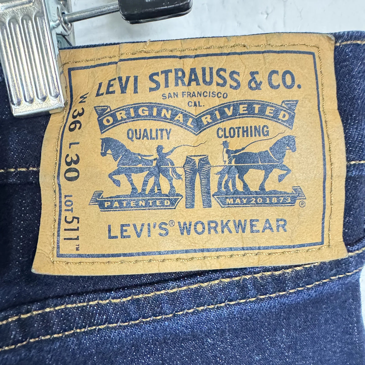 Levi Strauss & Co. Blue Straight Cut Jeans Men's Size 36x30 - 36 in. / Blue - Image 3