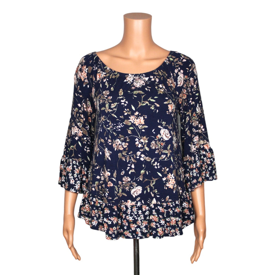 COMO Vintage 3/4 Sleeve Top Women's Size Small - Image 5