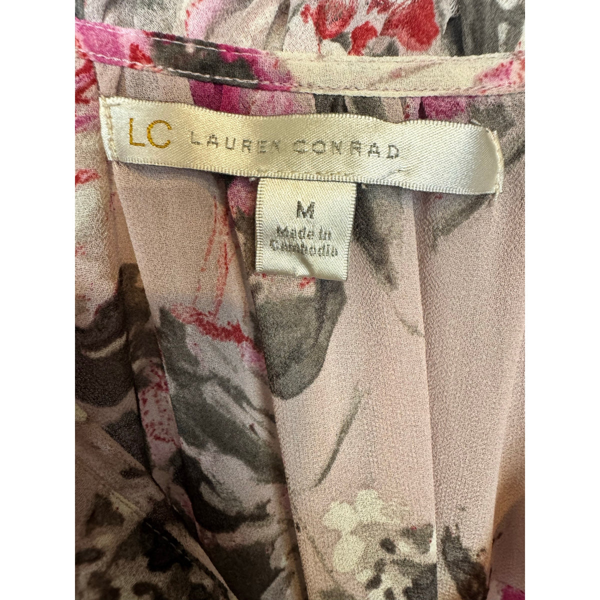 Lauren Conrad Long Sleeve Sheer Blouse Women's Size Medium - Image 3