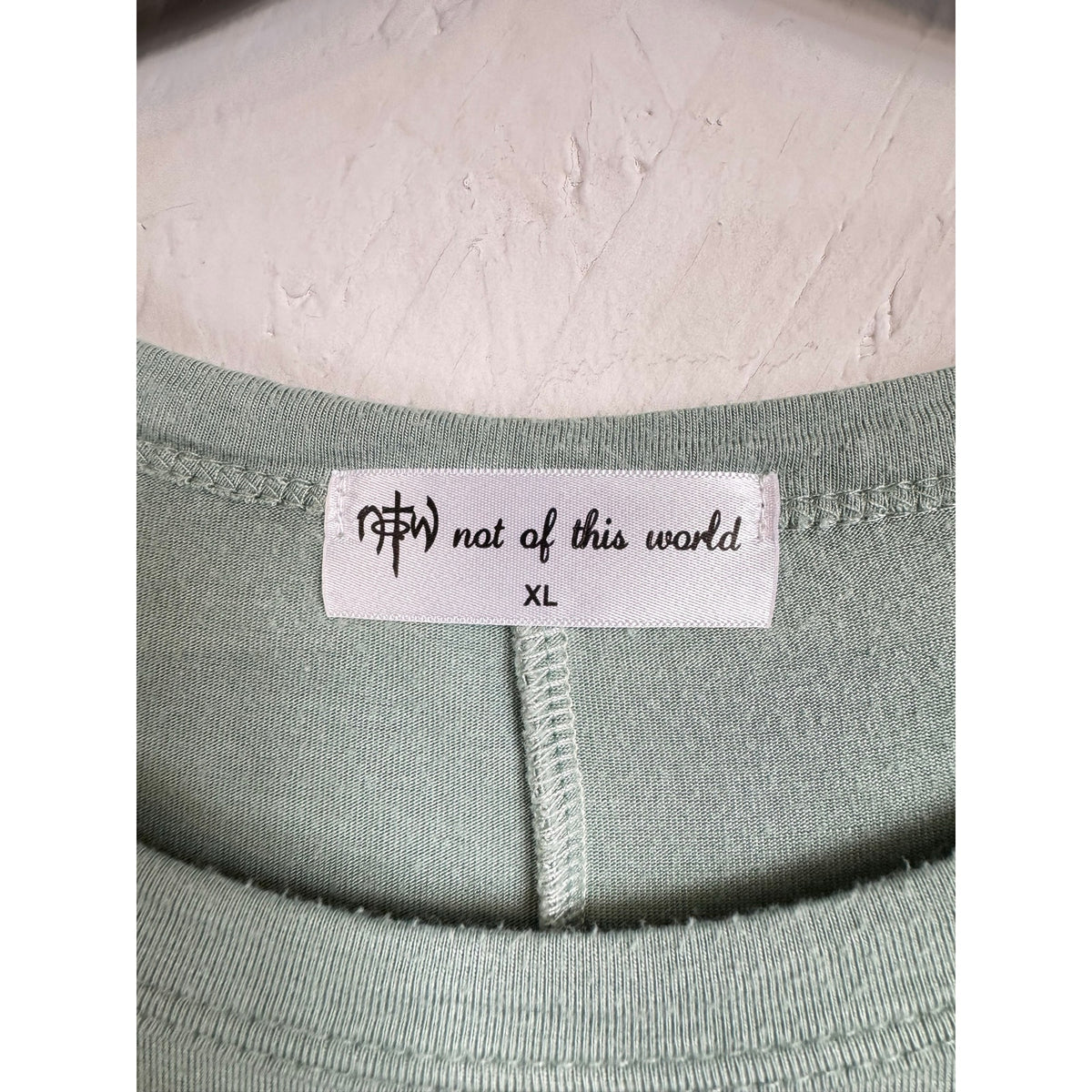 Not of This World Green Women's 3/4 Sleeve Feather Blouse XL - Image 3