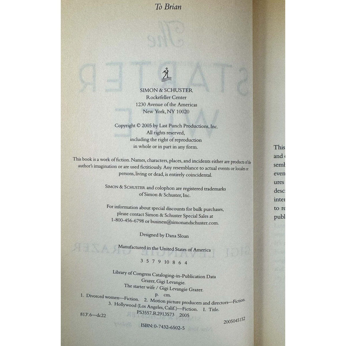The Starter Wife by Gigi Levangie Grazer (Hardcover) - Image 8