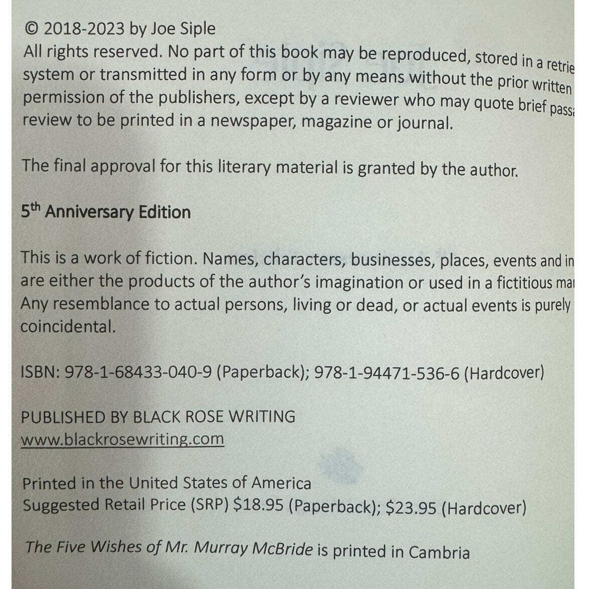 The Five Wishes of Mr. Murray McBride by Joe Siple (Hardcover) - Image 7