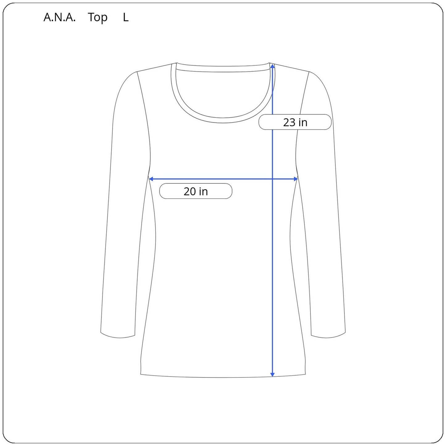 A.N.A. 3/4 Sleeve Top Women's Size Large