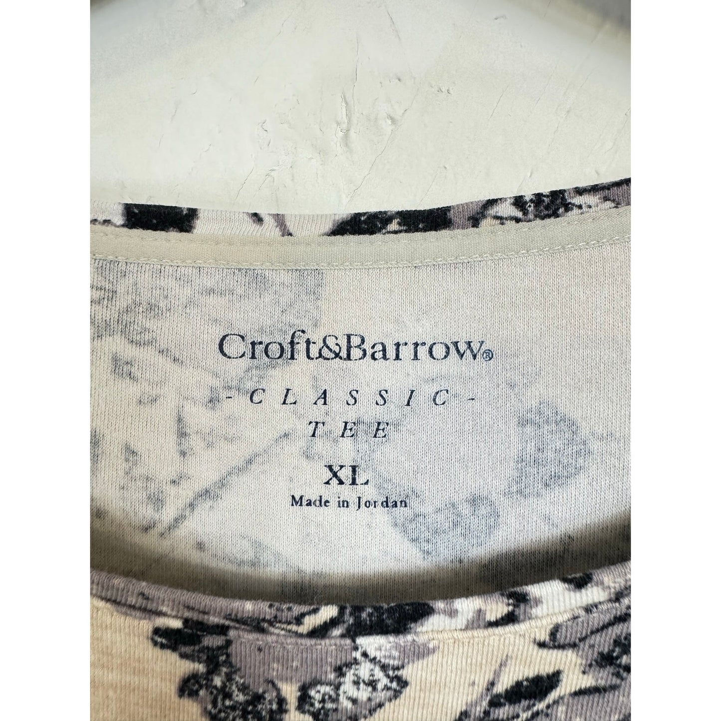 Croft & Barrow Beige & Gray Long Sleeve Blouse Women's XL