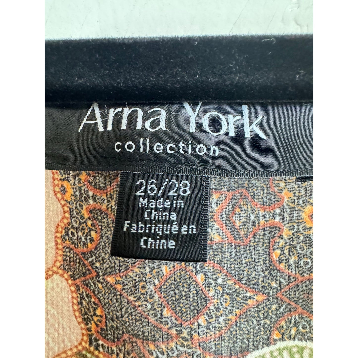 Arna York Collection Brown 3/4 Sleeve Blouse Women's 26/28W