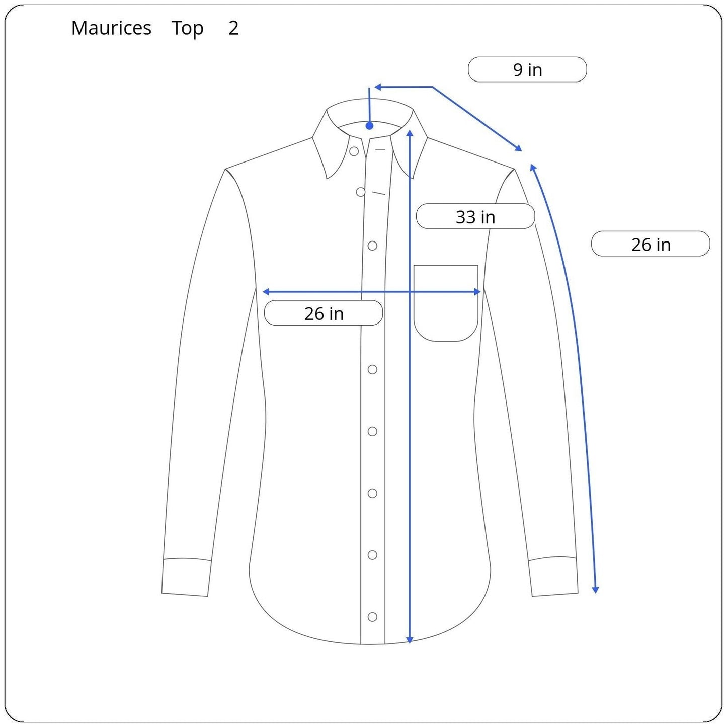 Maurices Long Sleeve Button Up Top Women's Size 2