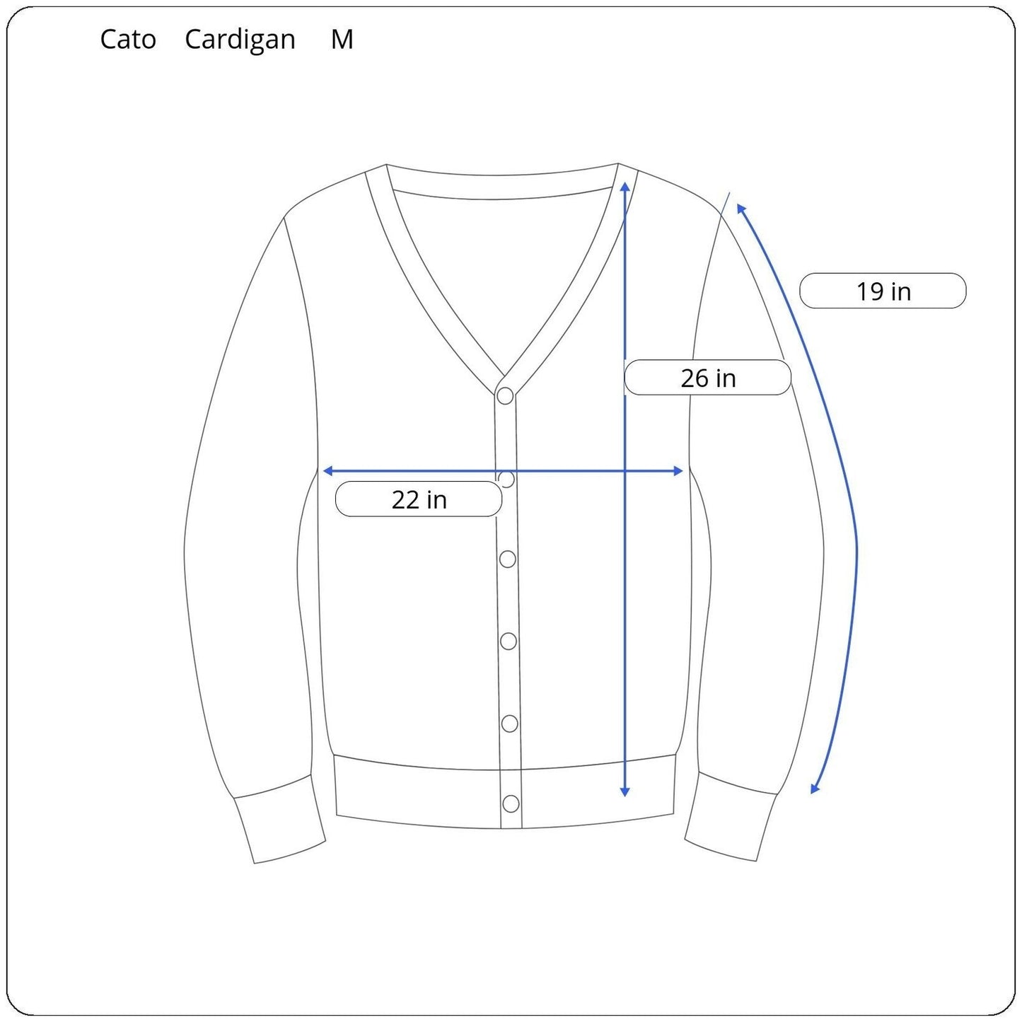 Cato Long Sleeve Cardigan Women's Size Medium