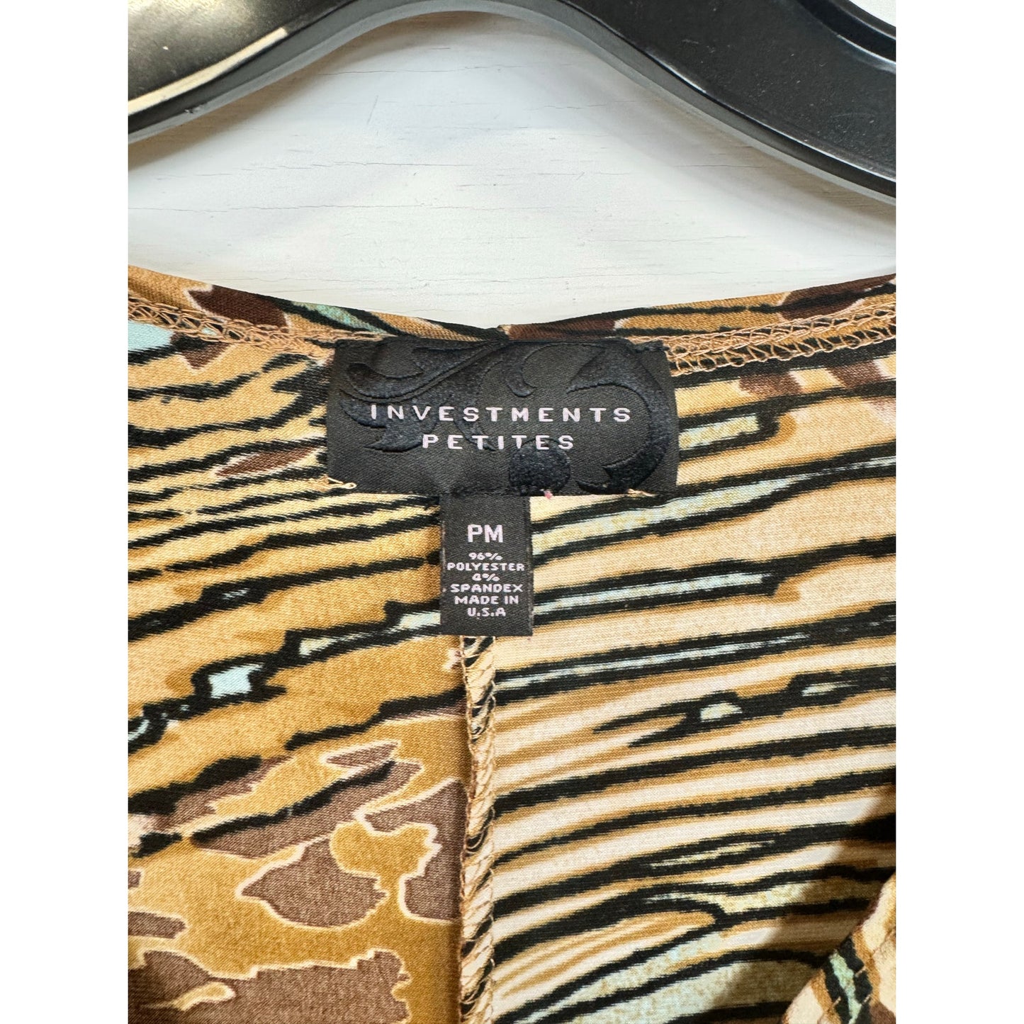 Investments 3/4 Sleeve Blouse Women's Size Medium Petite