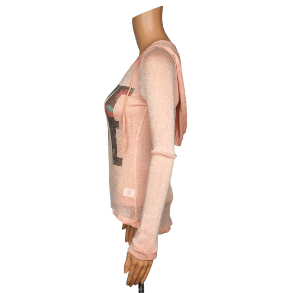 Freshman Long Sleeve Knit Top with Hood Women's Size XS