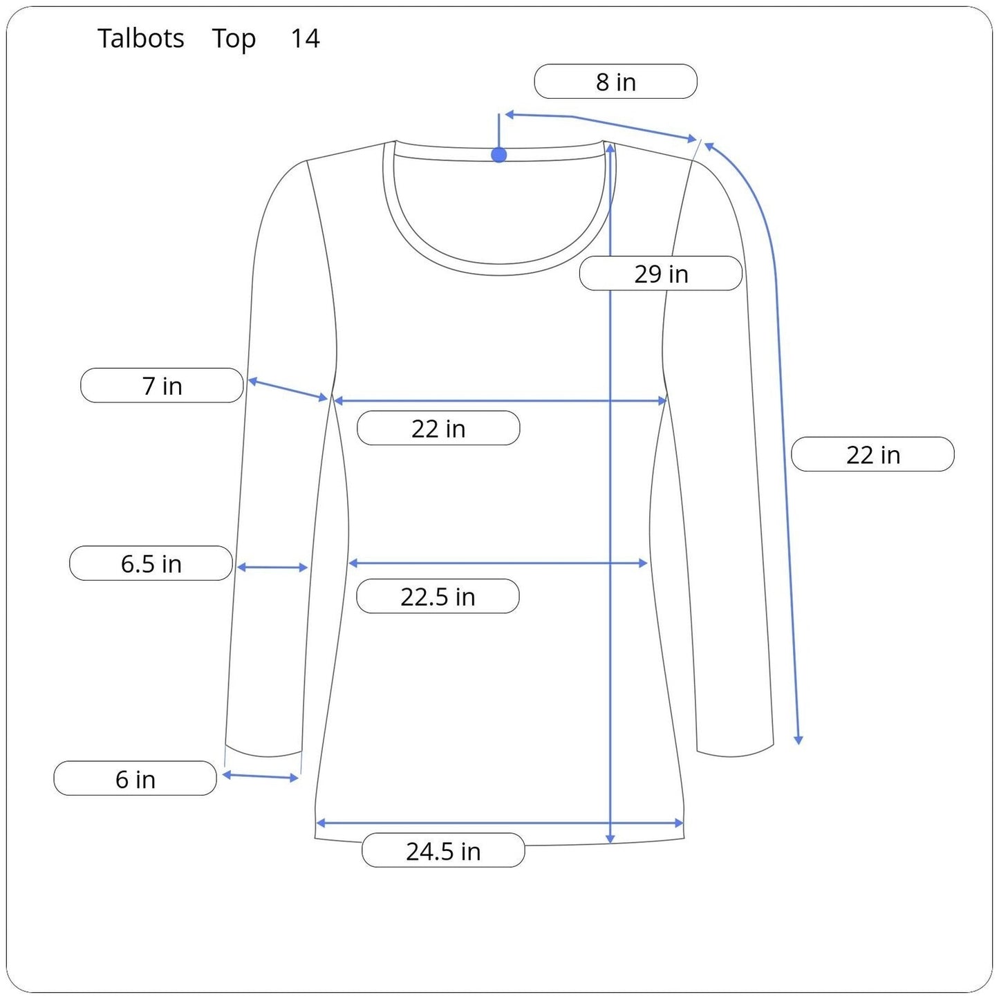 Talbots Long Sleeve Top Women's Size 14