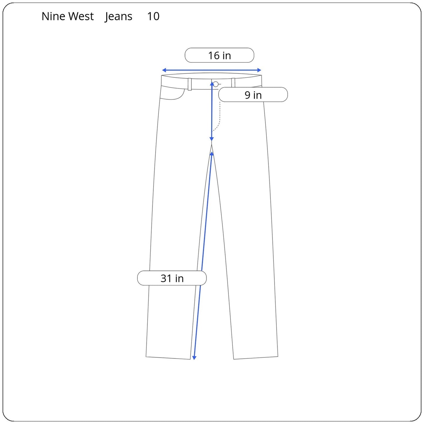 Nine West Straight Jeans Women's Size 10