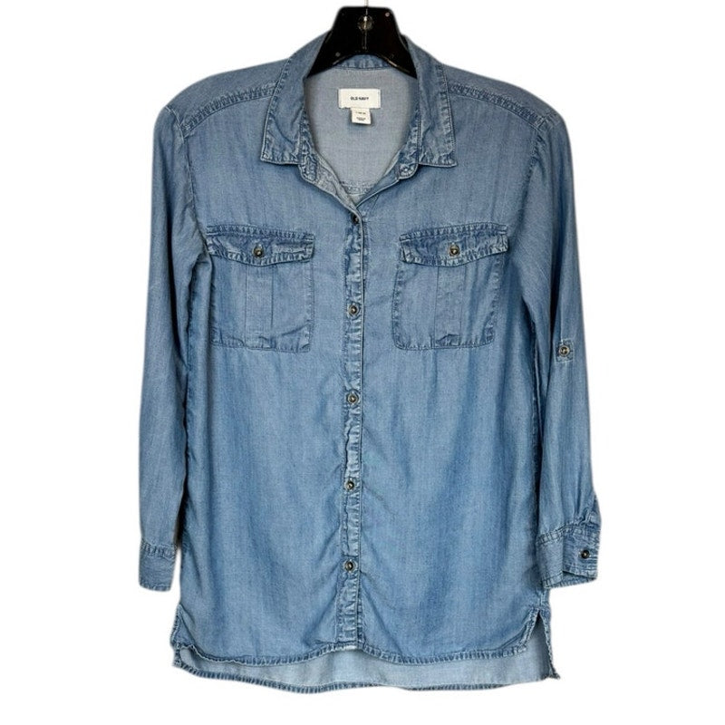 Old Navy Long Sleeve Button Up Shirt Girl's Size Large (10/12)