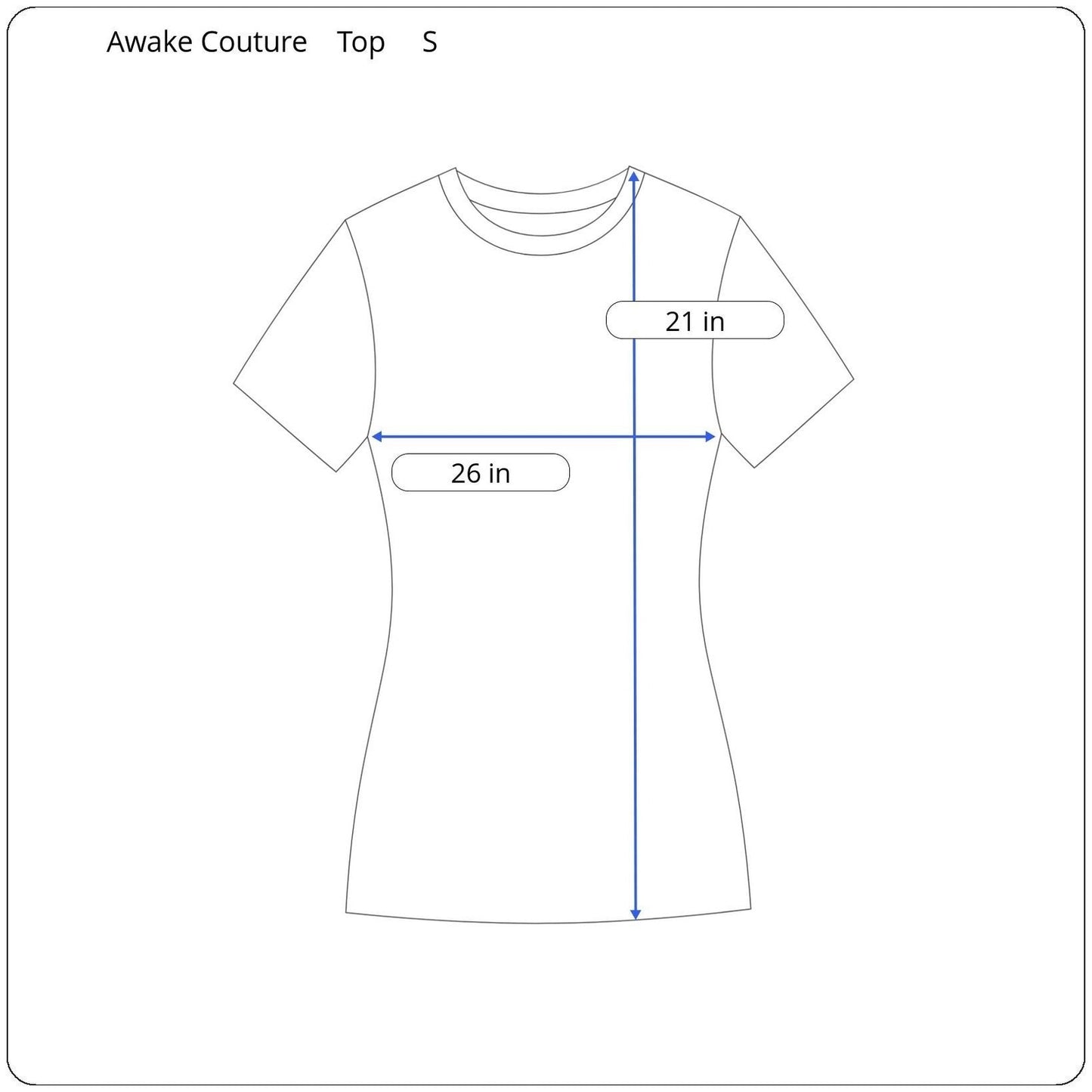 Awake Couture Short Sleeve Top Women's Size Small