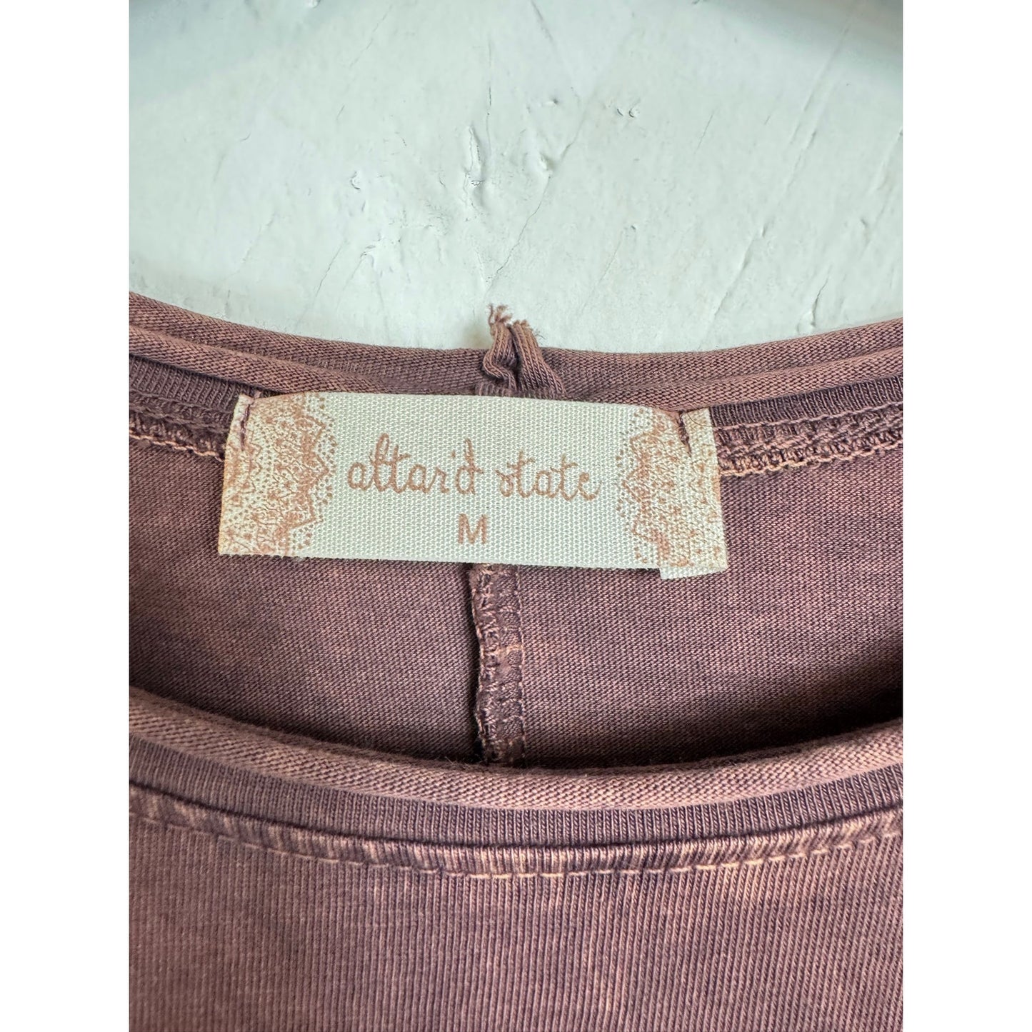 Altar'd State Brown Short Sleeve Blouse Women's Medium