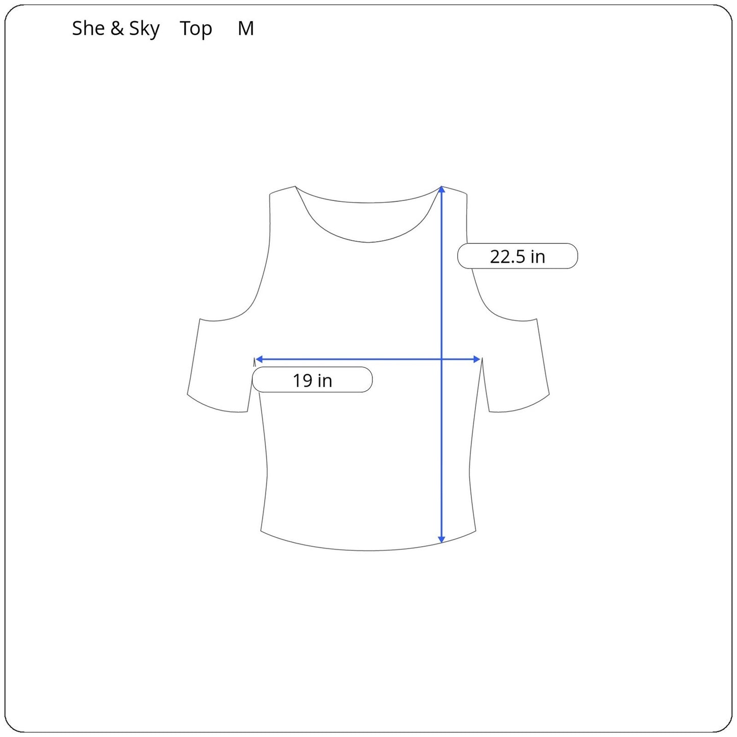 She + Sky Short Sleeve Top Women's Size Medium