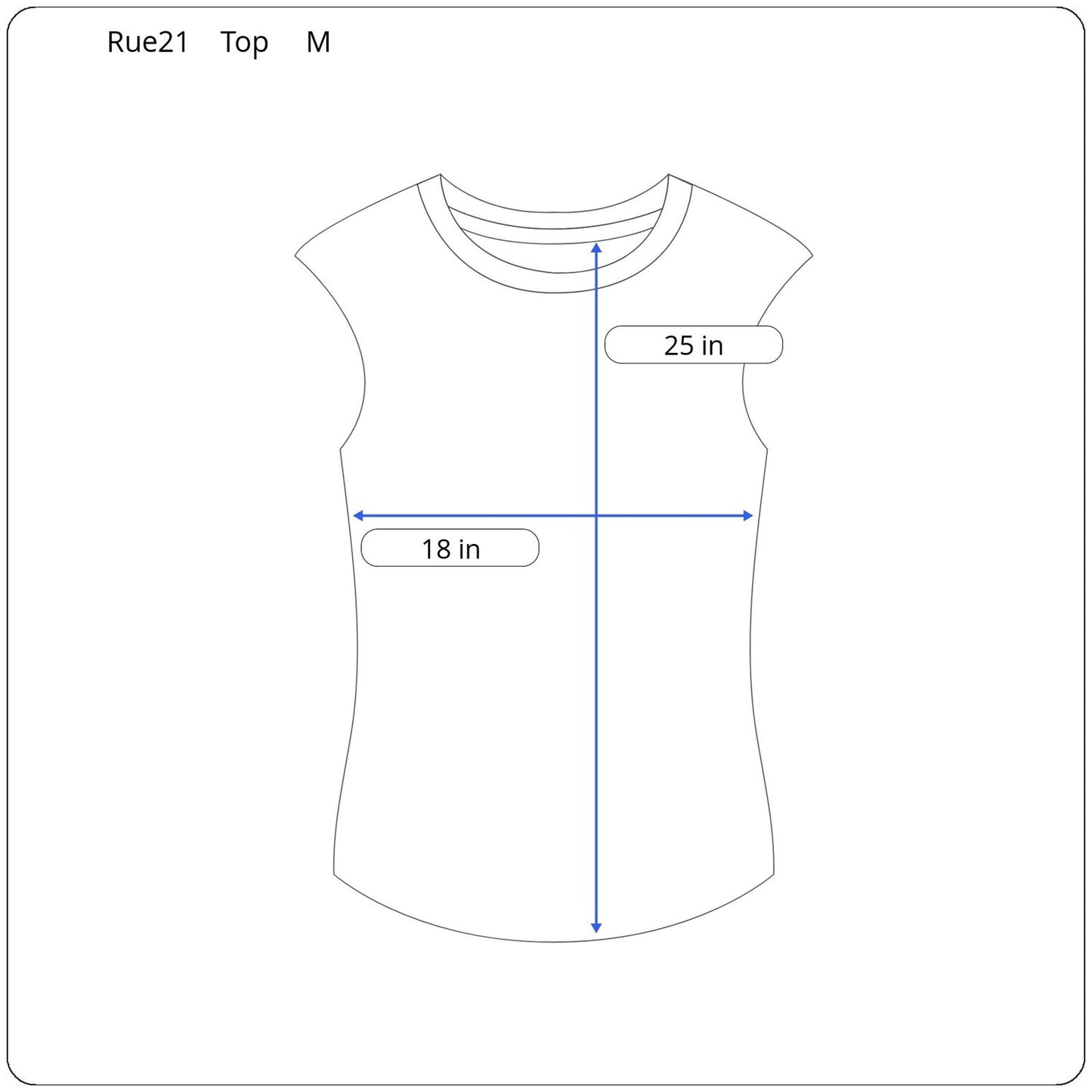 Rue 21 Sleeveless Top Women's Size Medium