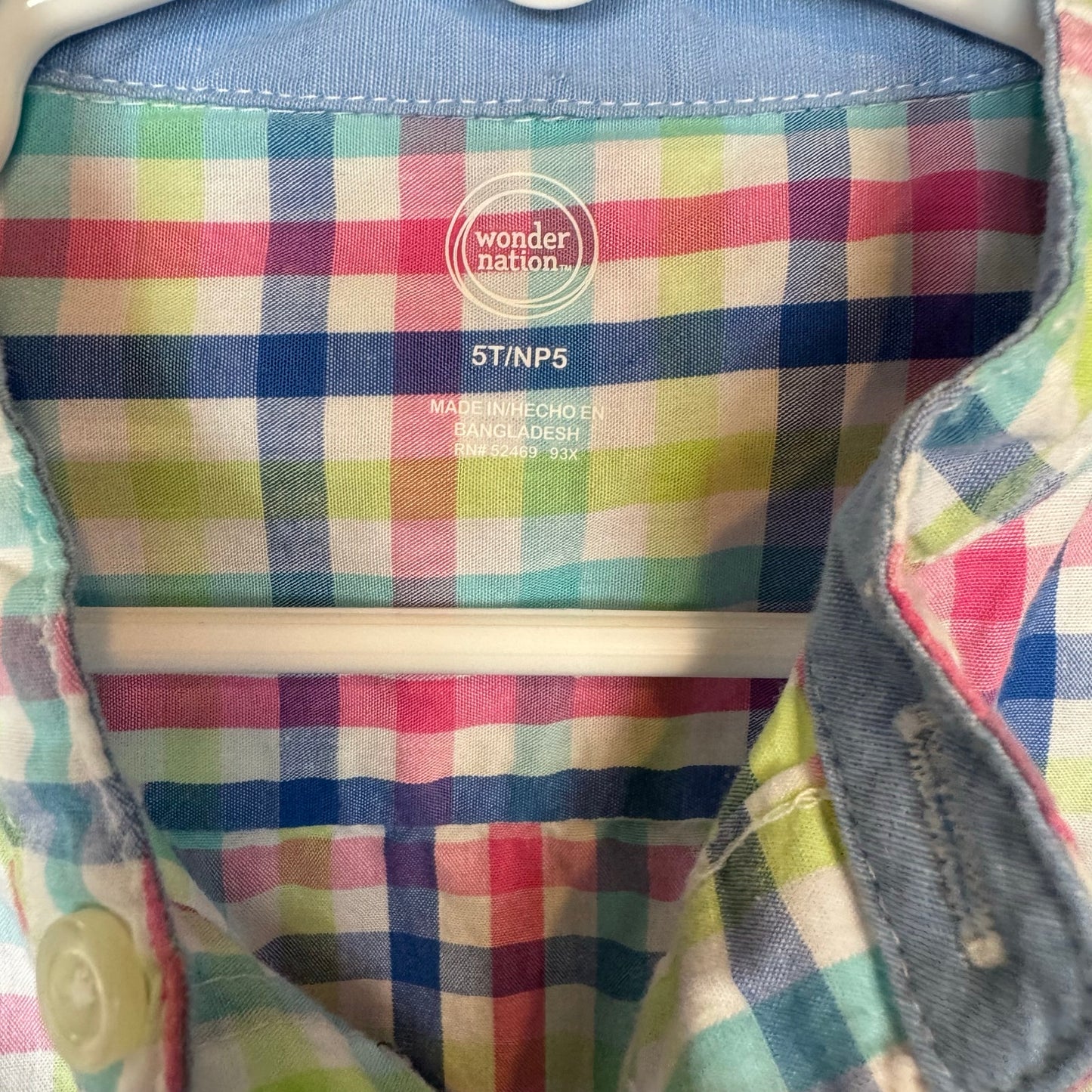 Wonder Nation Long Sleeve Button Up Shirt Boy's Size 5t