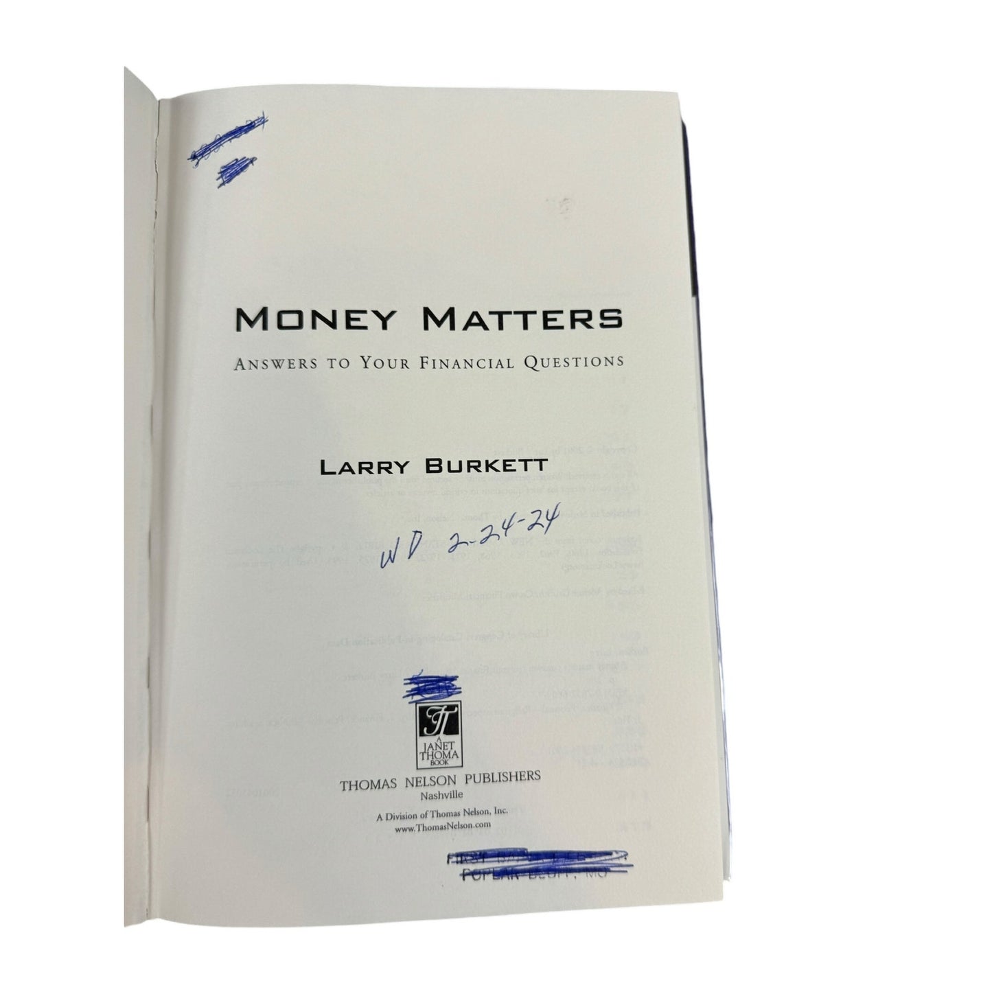 Money Matters by Larry Burkett (Hardcover)