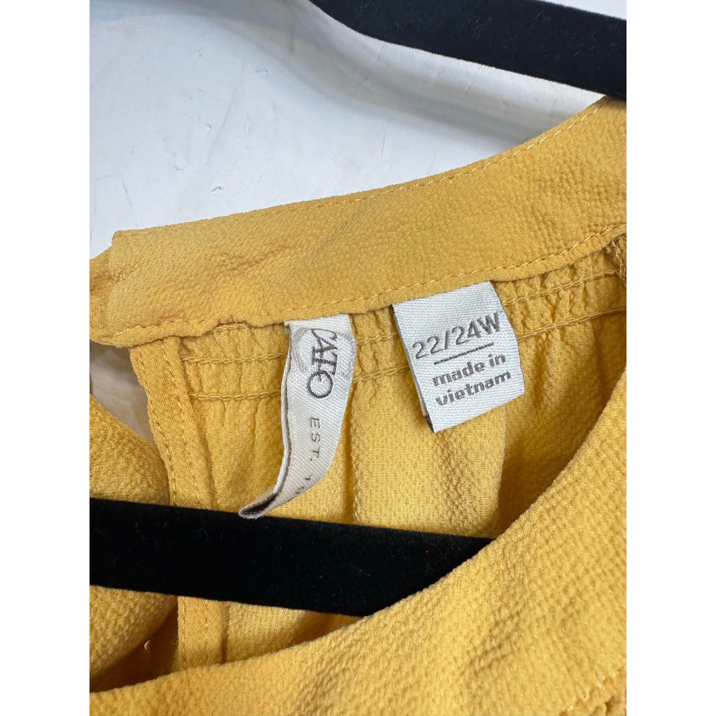 Cato Yellow Short Sleeve Blouse Women's 22/24W