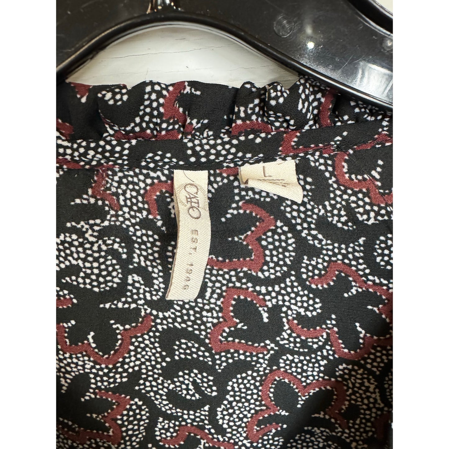 Cato Black Long Sleeve Blouse Women's Size Large