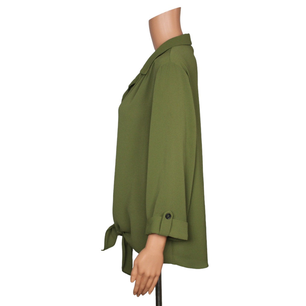 Cato 3/4 Sleeve Button Up Shirt Women's Size Large