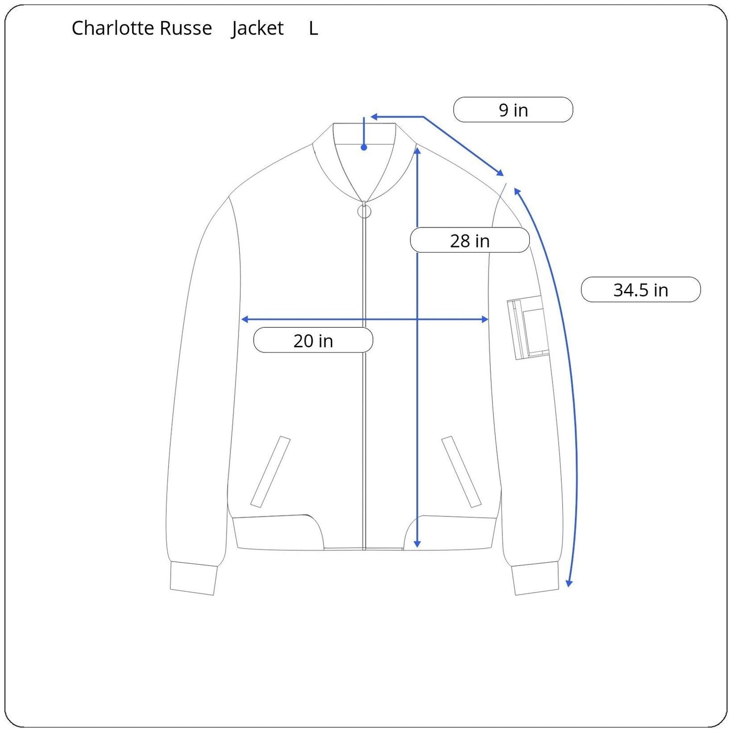 Charlotte Russe Long Sleeve Jacket Women's Size Large