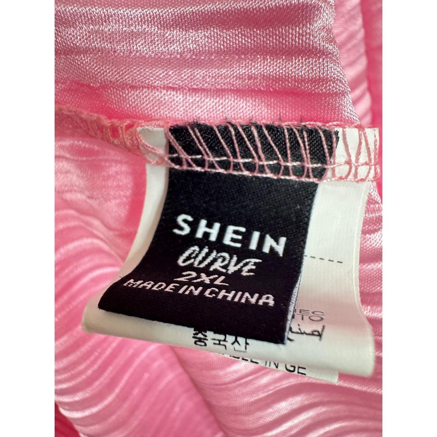 Shein Curve Pink Long Sleeve Maxi Dress Women's 2XL