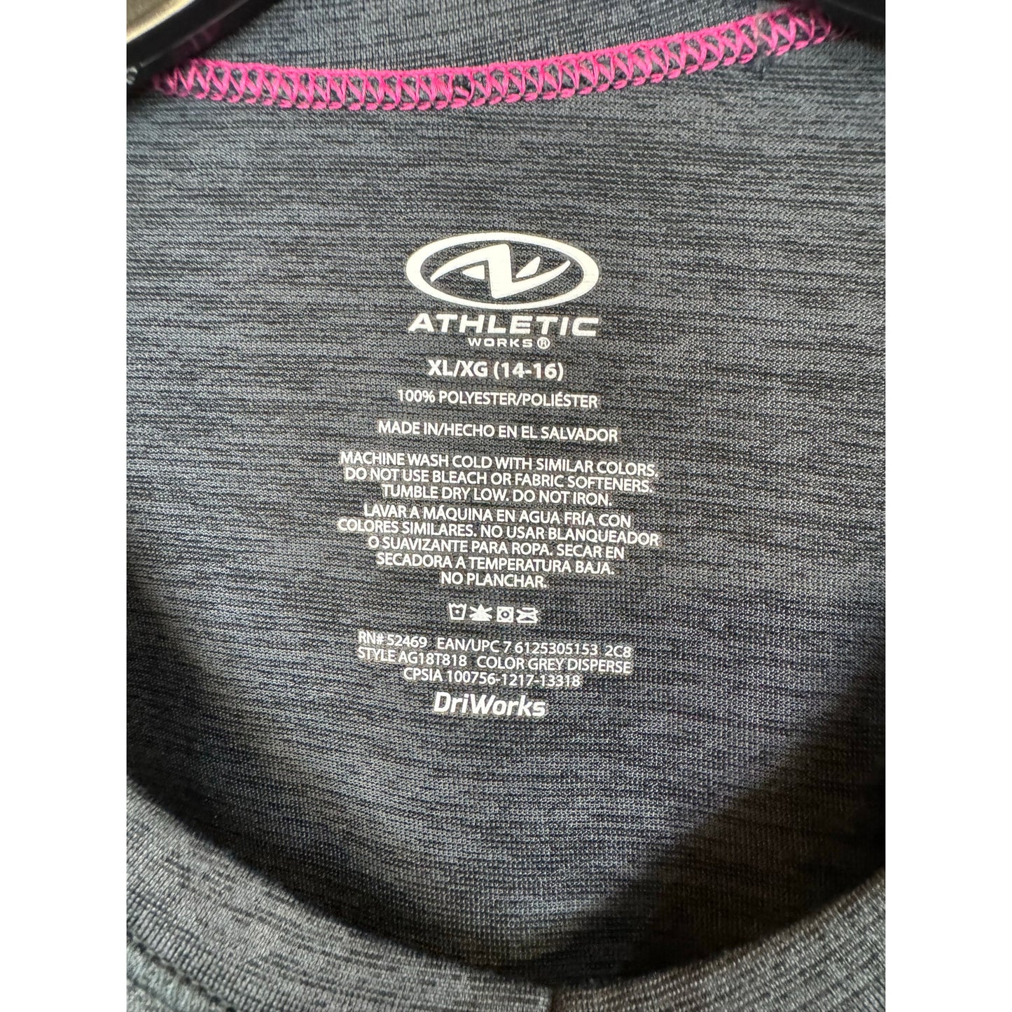 Athletic Works Gray Short Sleeve Top Girl's Size XL (14/16)