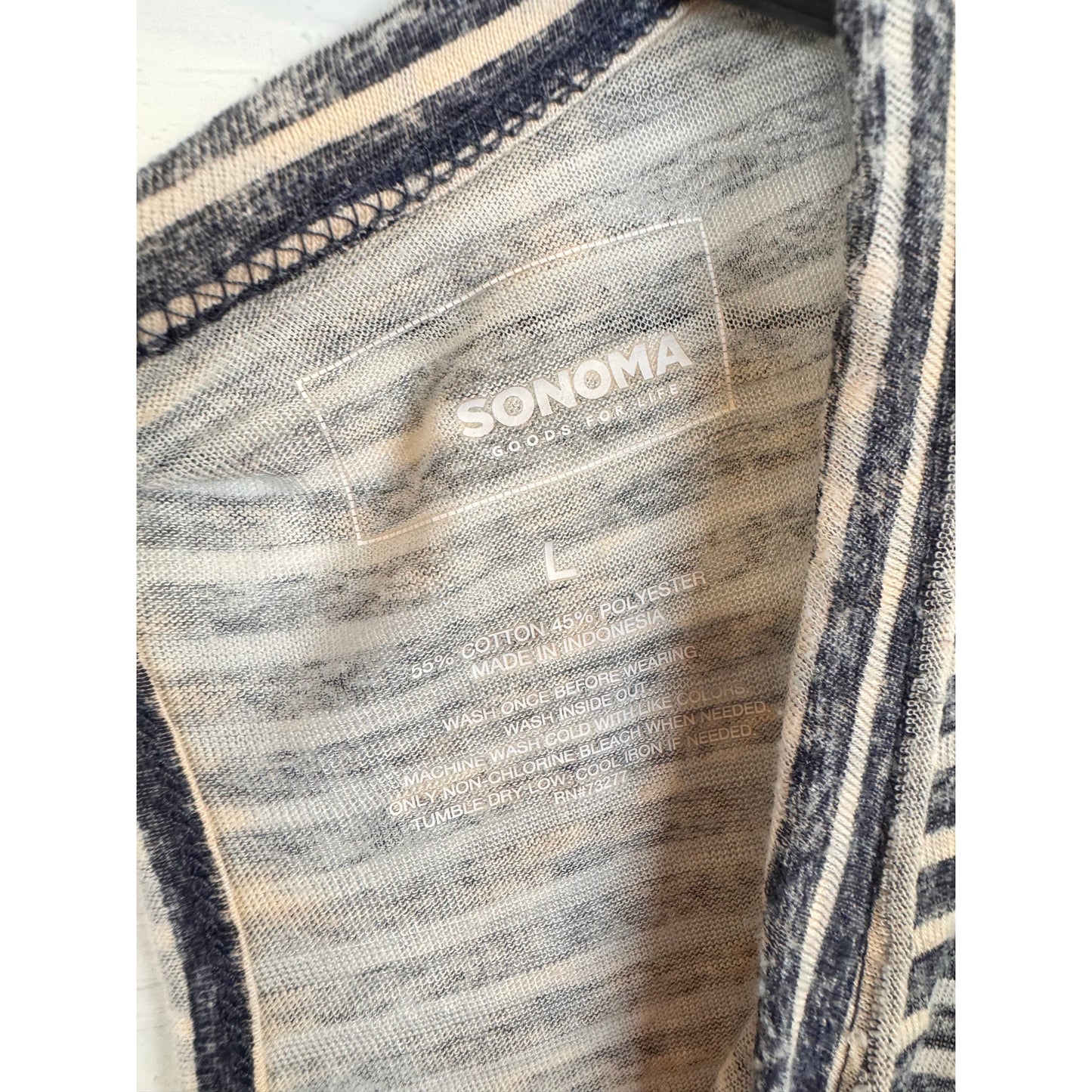 Sonoma Short Sleeve Striped Shirt Women's Size Large