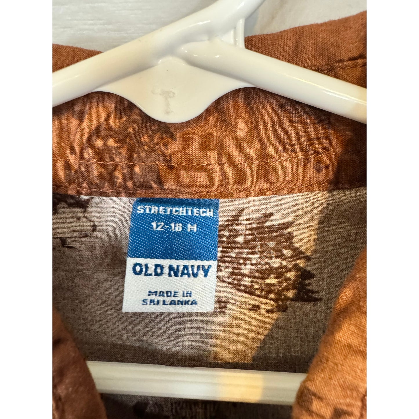 Old Navy Short Sleeve Button Up Shirt Boy's Size 12-18 Months