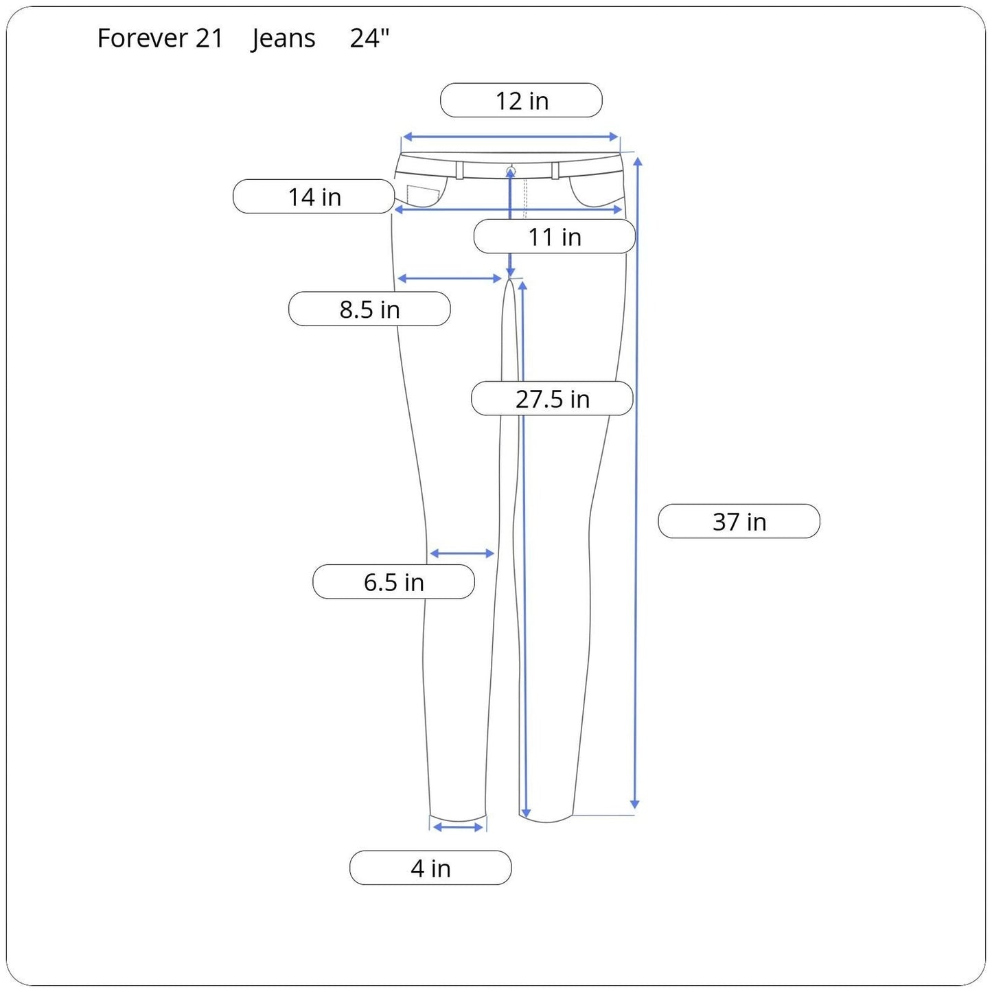 Forever 21 High-Rise Skinny Jeans Women Size 24"