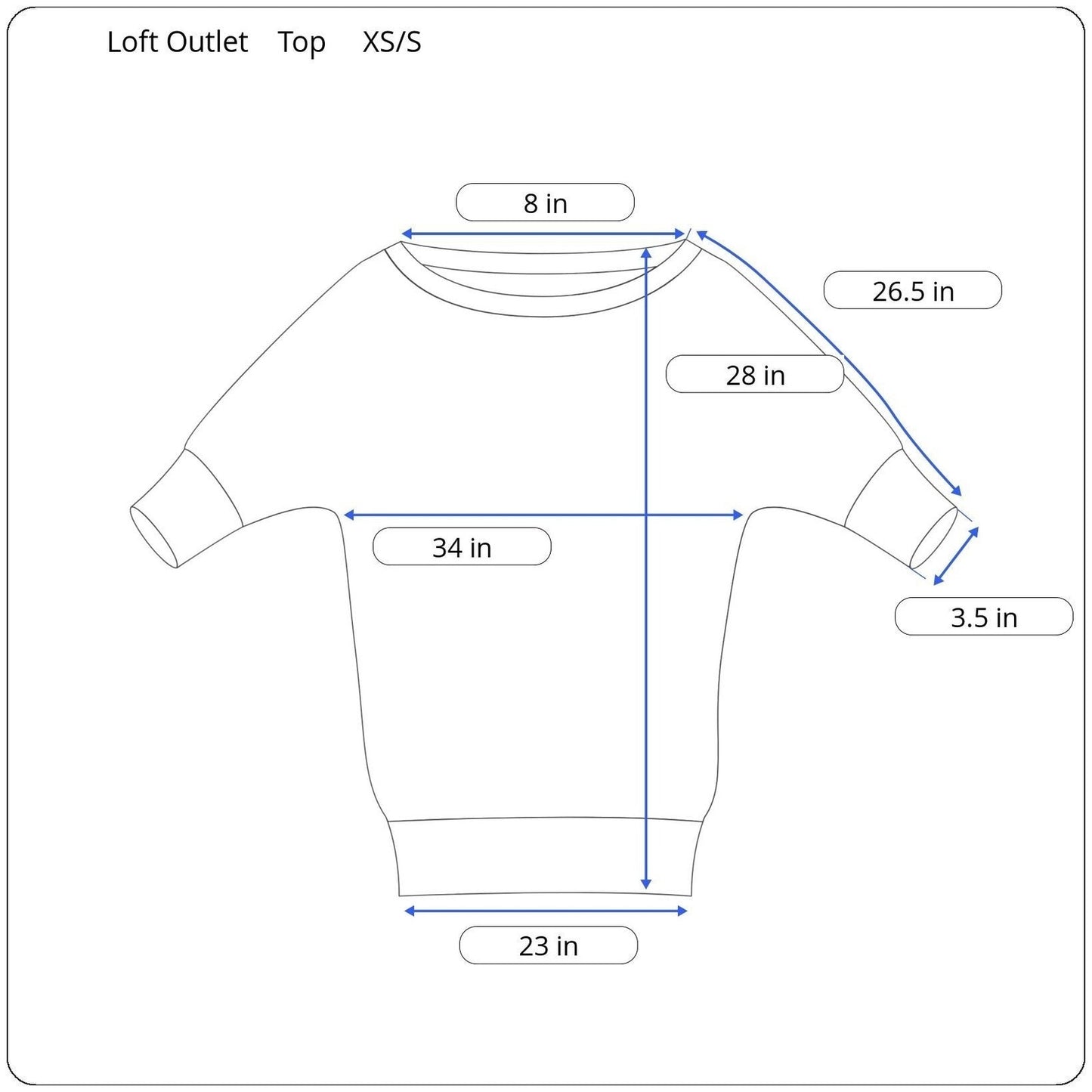 Loft Outlet Lounge Long Sleeve Dolman Sweater Women's Size XS/S
