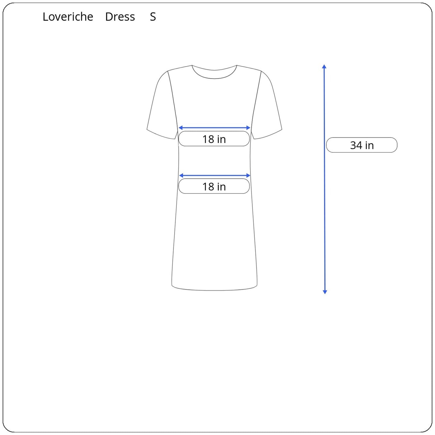 Loveriche Short Sleeve Dress Women's Size Small