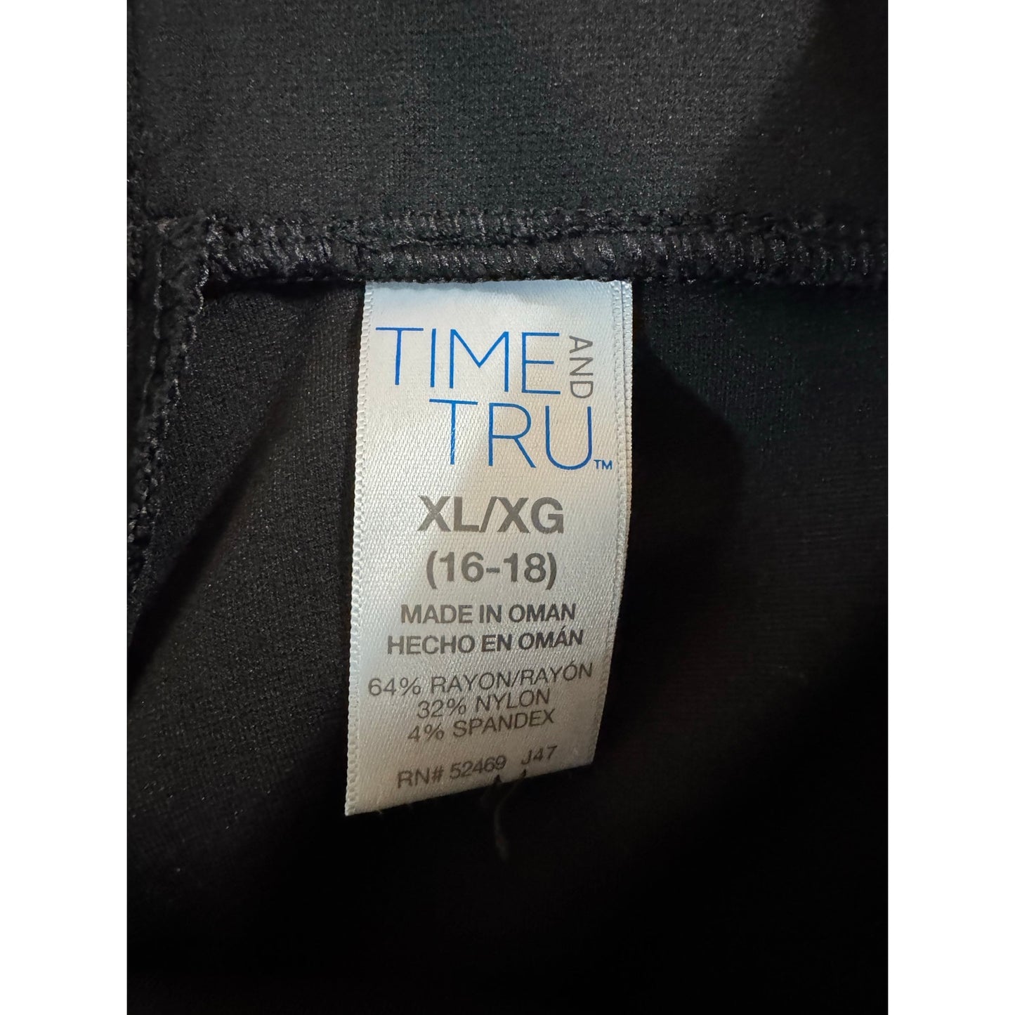 Time And Tru Black Skinny Pants Women's XL