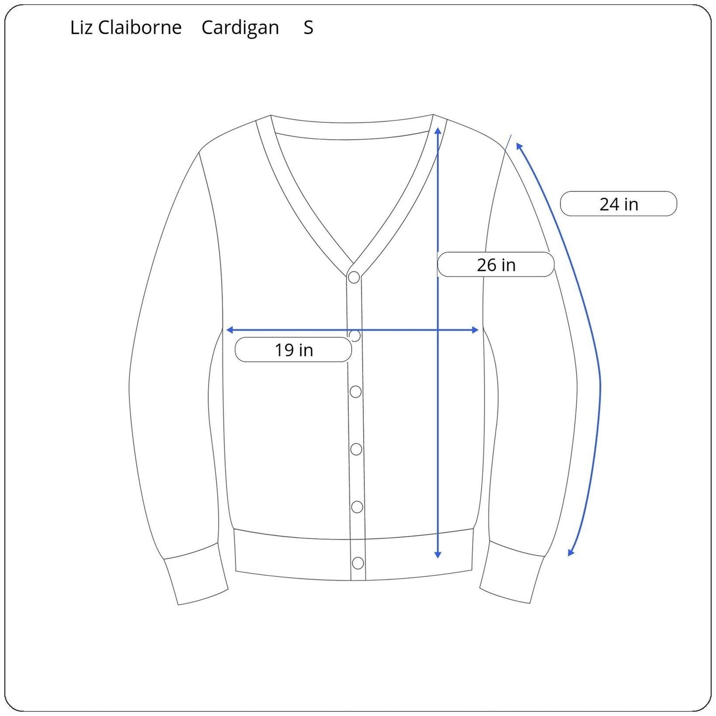 Liz Claiborne Long Sleeve Cardigan Women's Size Small