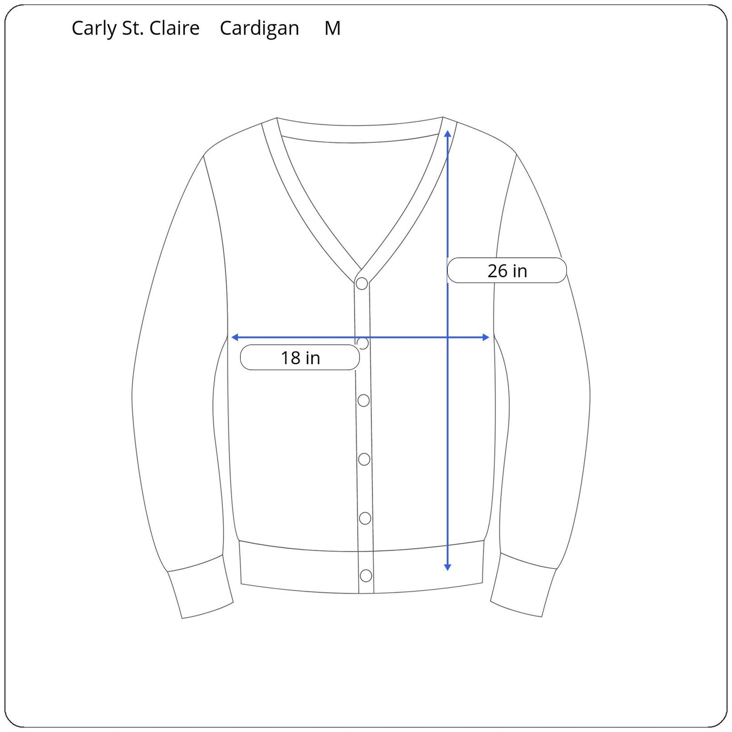 Carly St. Claire Long Sleeve Cardigan Women's Size Medium