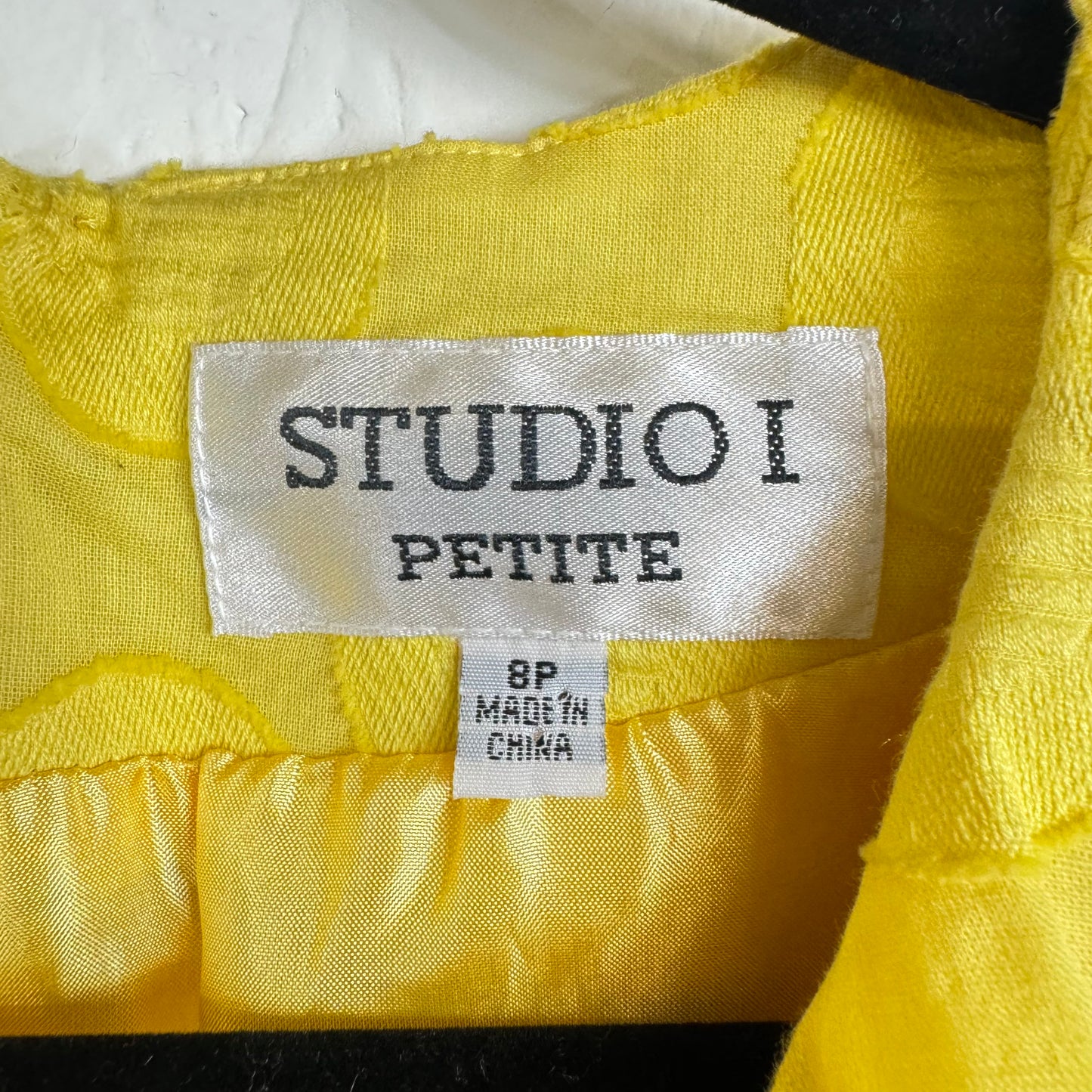 Studio I Yellow Sleeveless Knee-Length Dress Women's Size 8P