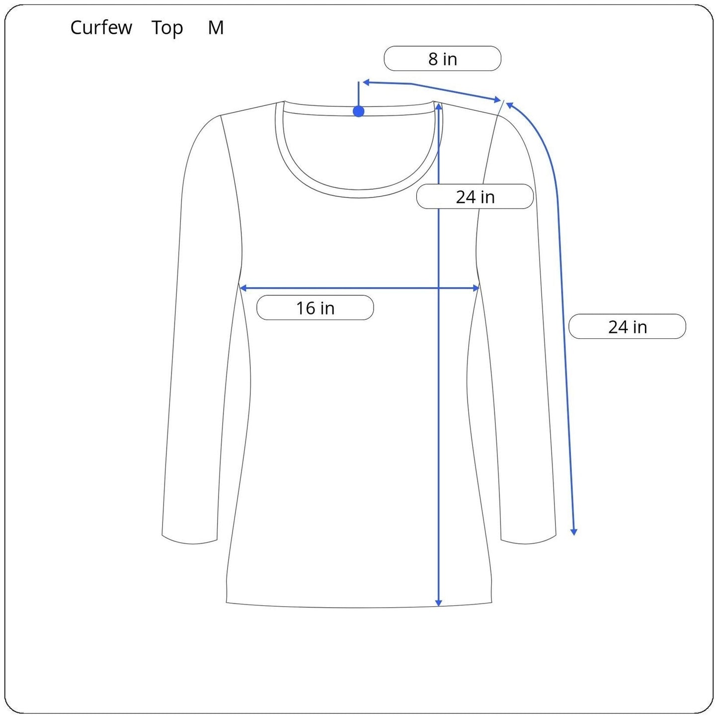 Curfew Long Sleeve T-Shirt Women's Size Medium