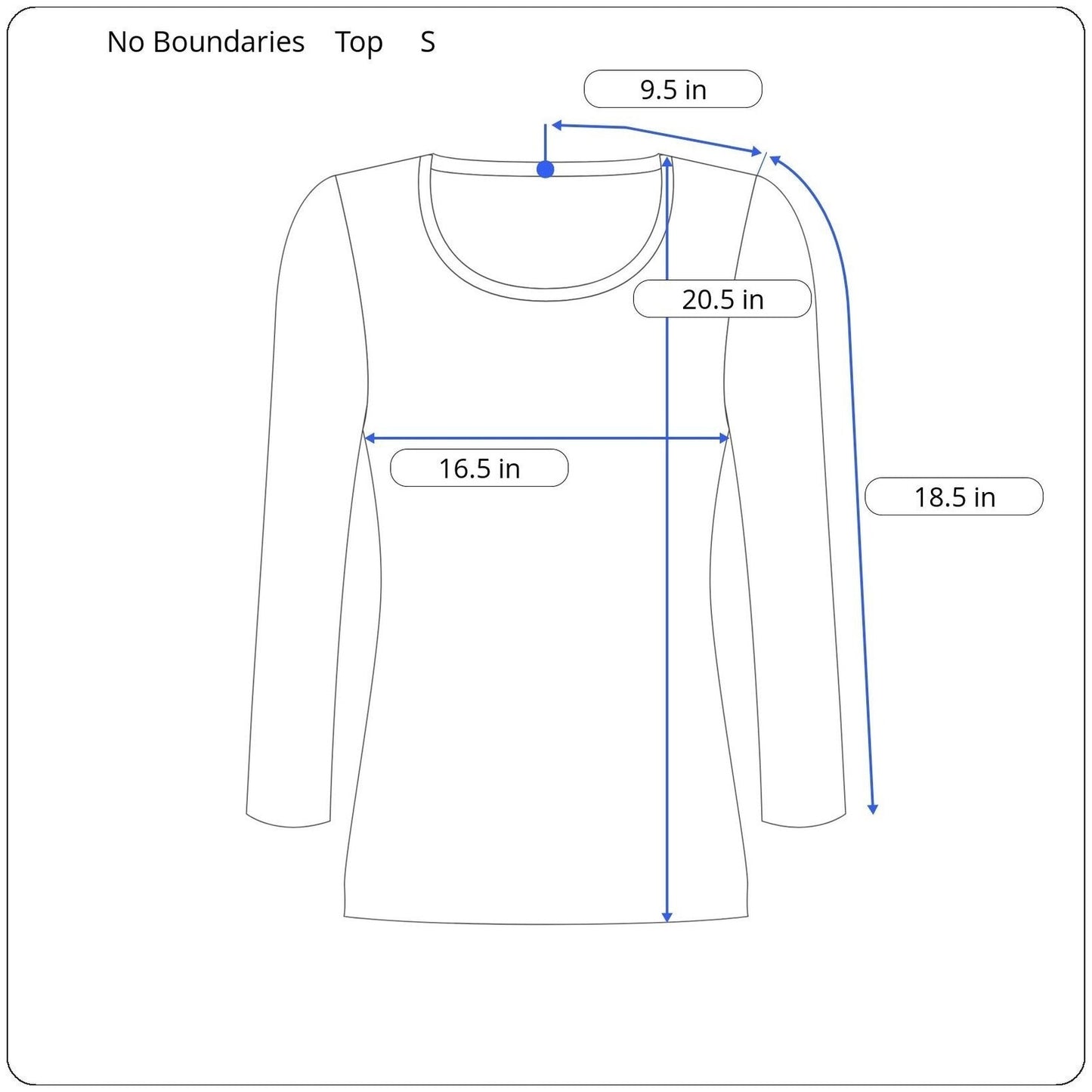 No Boundaries Long Sleeve Top Women's Size Small