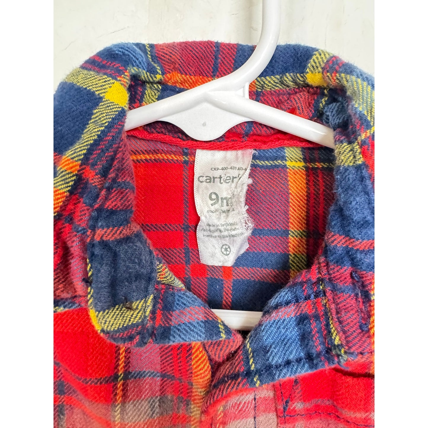 Carters Red Long Sleeve Button Up Shirt Boy's 9 Months