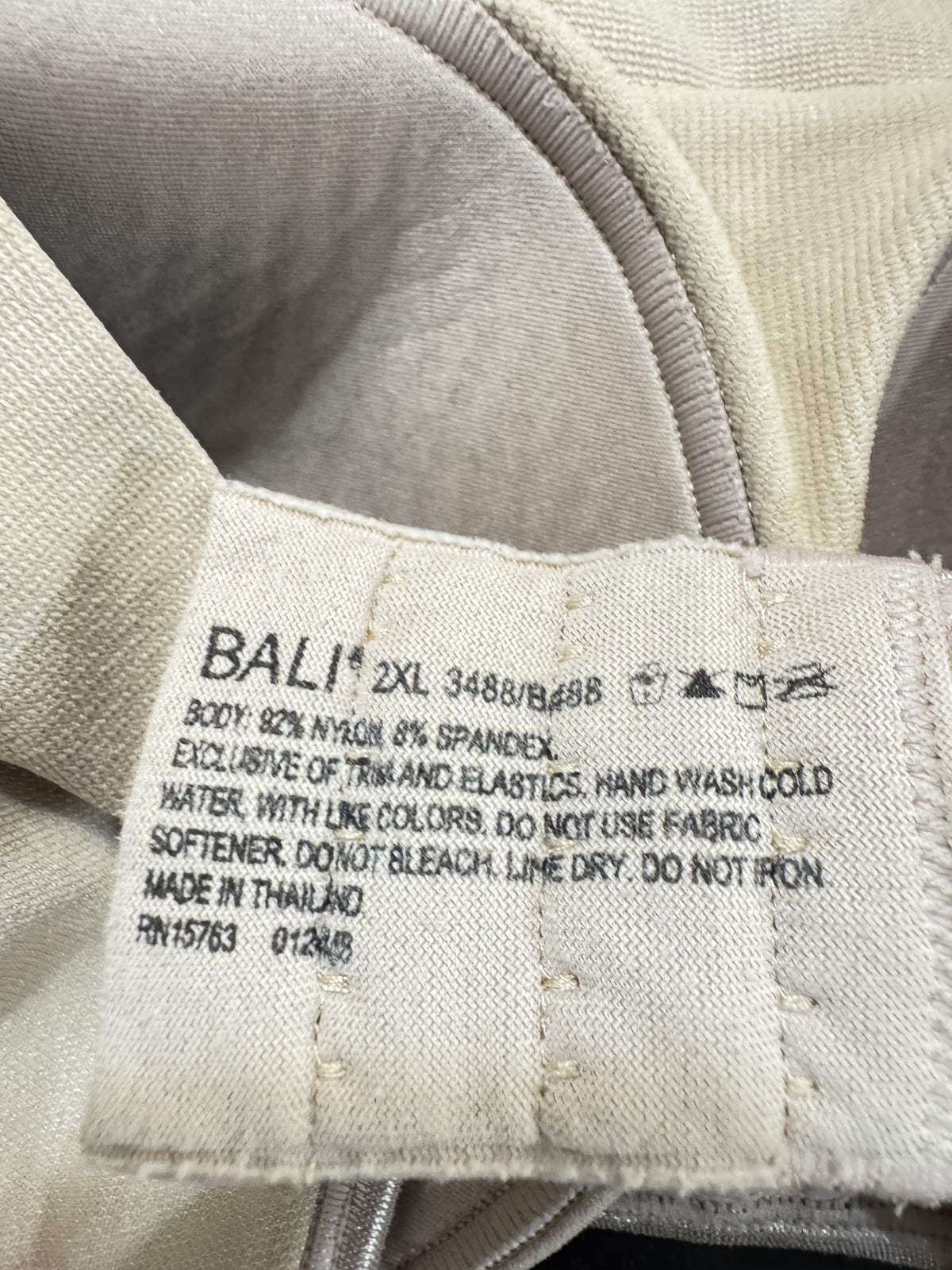 Bali Beige Wireless Bra Women's Size 2XL