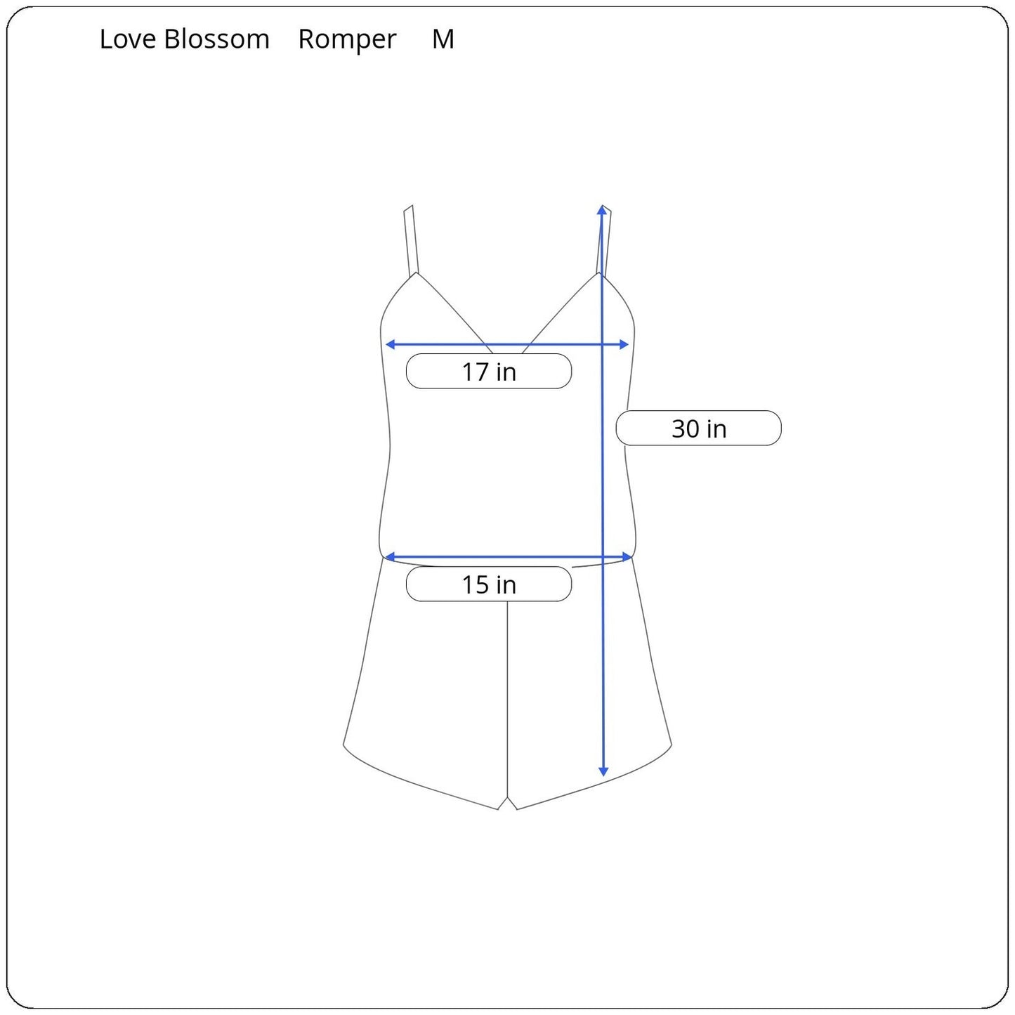 Love Blossom Sleeveless Romper Women's Size Medium